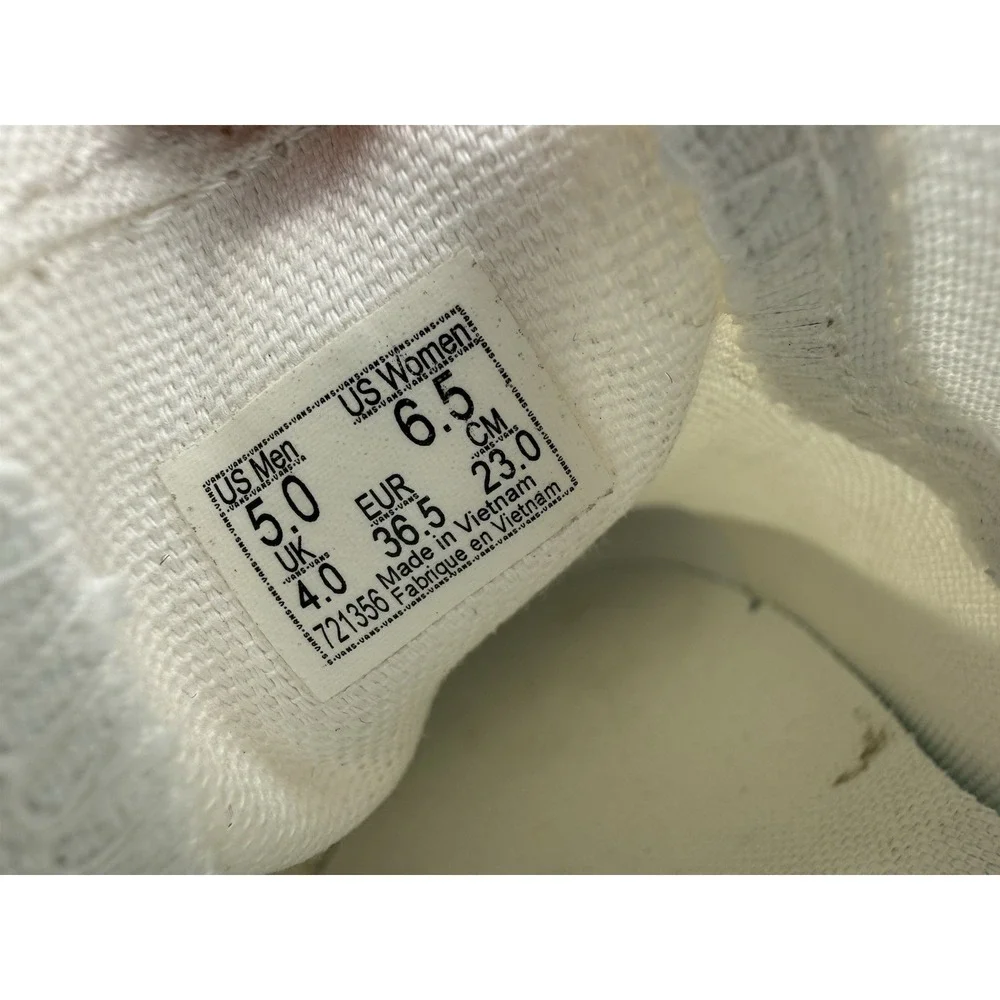 Vans Classic Slip On Stackform Checkerboard Women 6.5 White Ivory Platform Shoes